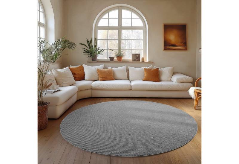 Carpettex Designteppich Einfarbig Boucle Loop, Rund, Höhe: 7 mm, Teppich Wohnzimmer, Schlafzimmer, Gästezimmer Carpettex Designteppich Einfarbig Boucle Loop, Rund, Höhe: 7 mm, Teppich Wohnzimmer, Schlafzimmer, Gästezimmer von Carpettex