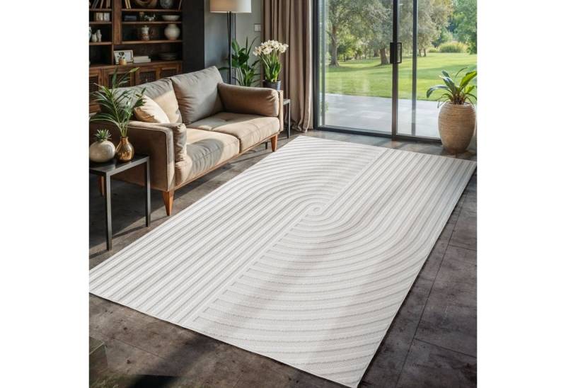 Carpettex Designteppich Unicolor - Einfarbig, Rechteckig, Höhe: 4 mm, Indoor Outdoor Teppich Wetterfest 3D Optik Wohnzimmer Küchen Terrasse von Carpettex