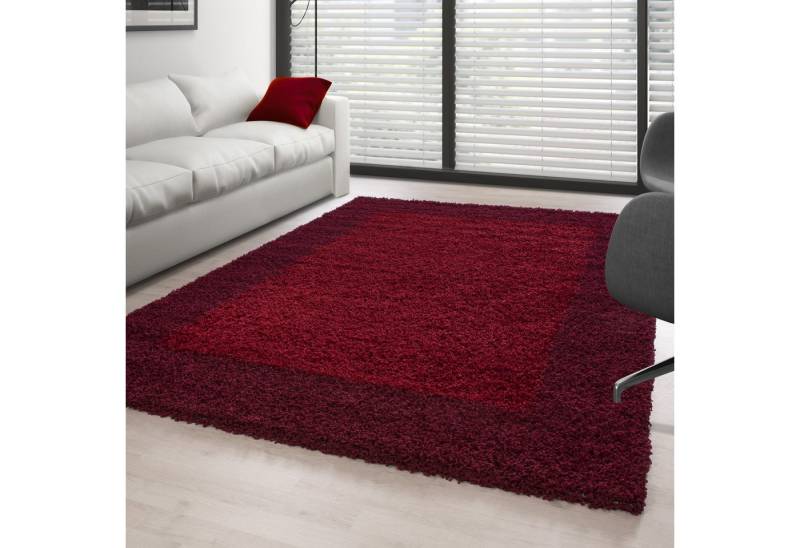 Carpettex Hochflor-Teppich Bordüre Design, Läufer, Höhe: 30 mm, Teppich Wohnzimmer Bordüre Design Shaggy versch. farben und größen von Carpettex