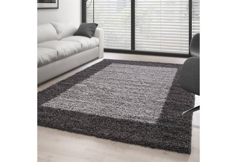 Carpettex Hochflor-Teppich Bordüre Design, Läufer, Höhe: 30 mm, Teppich Wohnzimmer Bordüre Design Shaggy versch. farben und größen von Carpettex