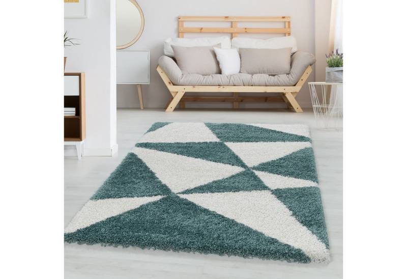 Carpettex Hochflor-Teppich Geometrisch Design, Läufer, Höhe: 30 mm, Teppich Wohnzimmer Geometrisch Design verschiedene farben und größen von Carpettex