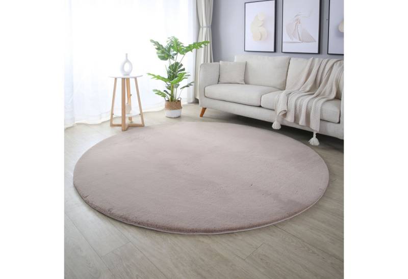 Carpettex Hochflor-Teppich Unicolor - Einfarbig, Rund, Höhe: 20 mm, Runder Teppich Wohnzimmer Einfarbig Shaggy Flauschiger Felloptik Carpettex Hochflor-Teppich Unicolor - Einfarbig, Rund, Höhe: 20 mm, Runder Teppich Wohnzimmer Einfarbig Shaggy Flauschiger Felloptik von Carpettex