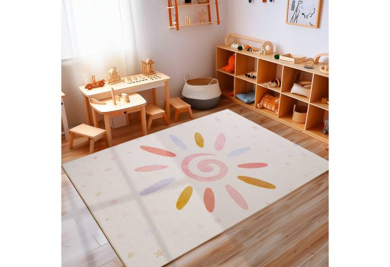 Carpettex Kinderteppich Floral-Sonne, Rechteckig, Höhe: 7 mm, Jungen-Mädchen Babyzimmer Teppich Kinderzimmer Carpettex Kinderteppich Floral-Sonne, Rechteckig, Höhe: 7 mm, Jungen-Mädchen Babyzimmer Teppich Kinderzimmer von Carpettex