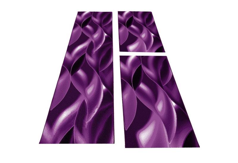 Carpettex Kurzflor-Bettumrandung Abstrakt Wellen Design, Höhe 6 mm, (Bett-Set, 3-tlg., Bettvorlage), Schlafzimmer Teppich Bettumrandung Läufer Set 3 teilig von Carpettex