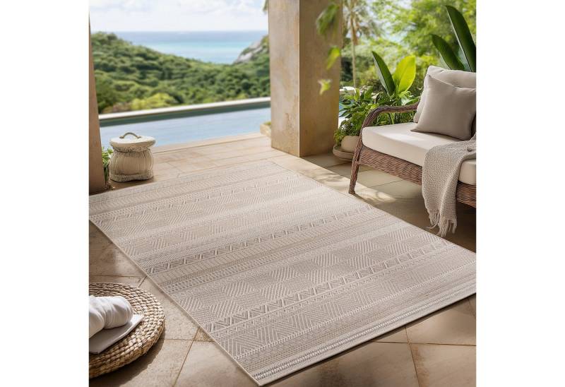 Carpettex Outdoorteppich Boho Design, Läufer, Höhe: 5 mm, Outdoor Teppich Wetterfest Modern Design Wohnzimmer Küchen Terrasse von Carpettex