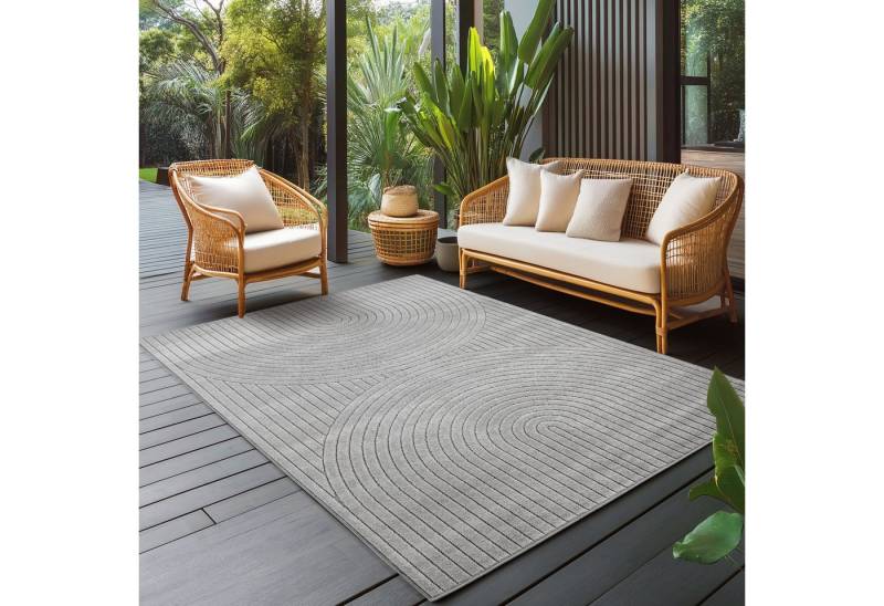 Carpettex Outdoorteppich Skandinavischer 3D Design, Läufer, Höhe: 5 mm, Outdoor Teppich Wetterfest Modern Design Wohnzimmer Küchen Terrasse von Carpettex