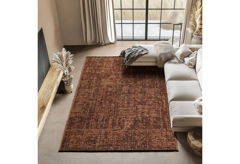 Carpettex Veloursteppich Boho Design, Rechteckig, Höhe: 7 mm, Baumwolle, Waschbarer Teppich, Boho-Stil, Wohnzimmer, Schlafzimmer von Carpettex