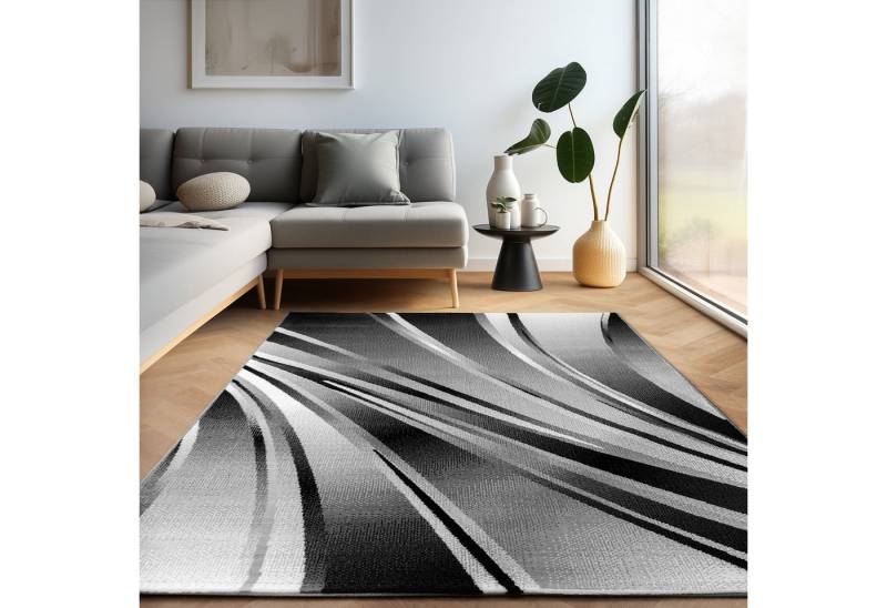 Carpettex Designteppich Abstrakt Wellen Design, Läufer, Höhe: 12 mm, Kurzflor Teppich Wohnzimmer Abstrakt Wellen Design versch. größe von Carpettex