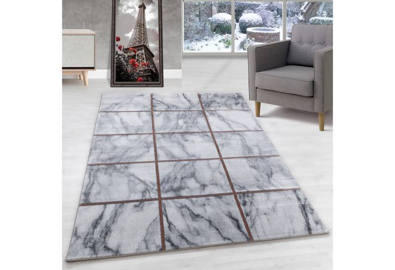 Carpettex Designteppich Marmor Design, Läufer, Höhe: 12 mm, Kurzflor Teppich Wohnzimmer Marmor Design Skandinavische Stil von Carpettex