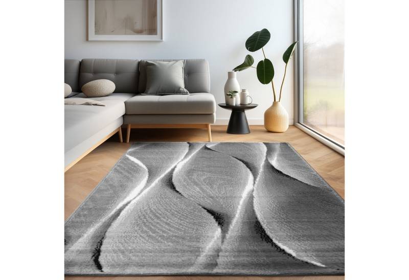 Carpettex Designteppich Ombre Design, Läufer, Höhe: 12 mm, Modern Kurzflor Teppich Wohnzimmer Wellen Holz Optik versch. größe von Carpettex