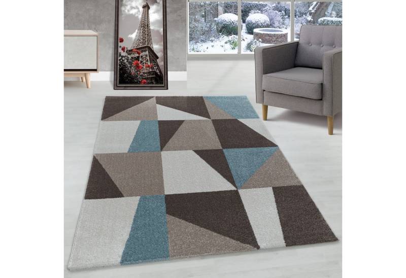 Carpettex Frisé-Teppich Ombre Design, Läufer, Höhe: 10 mm, Kurzflor Teppich Ombre Design Blau Modern Stil Stil Teppich Wohnzimmer von Carpettex