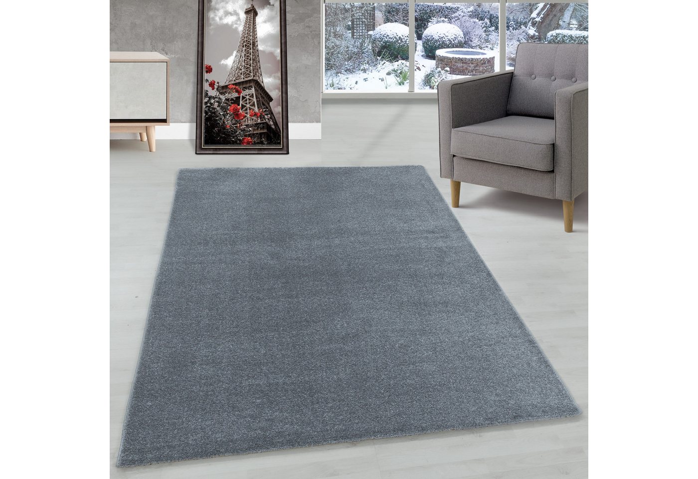 Frisé-Teppich Unicolor - Einfarbig, Carpettex, Läufer, Höhe: 11 mm, Kurzflor Teppich Wohnzimmer Einfarbig Weicher flor Pflegeleicht von Carpettex