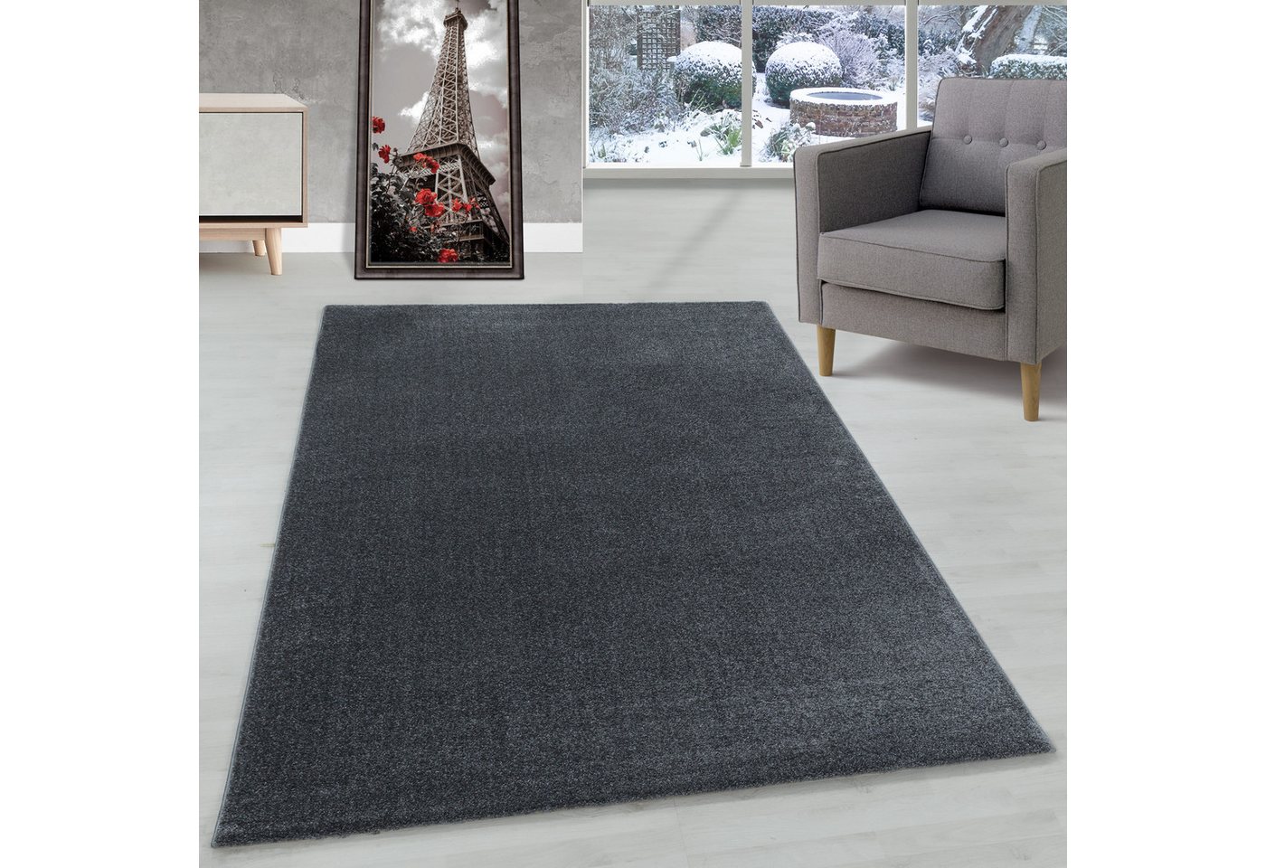 Frisé-Teppich Unicolor - Einfarbig, Carpettex, Läufer, Höhe: 11 mm, Kurzflor Teppich Wohnzimmer Einfarbig Weicher flor Pflegeleicht von Carpettex