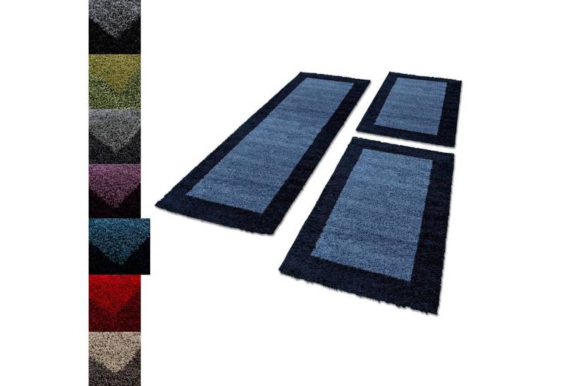 Carpettex Hochflor-Bettumrandung Bordüre Design, Höhe 30 mm, (Bett-Set, 3-tlg., Bettvorlage), Schlafzimmer Teppich Bettumrandung Läufer Set 3 teilig von Carpettex