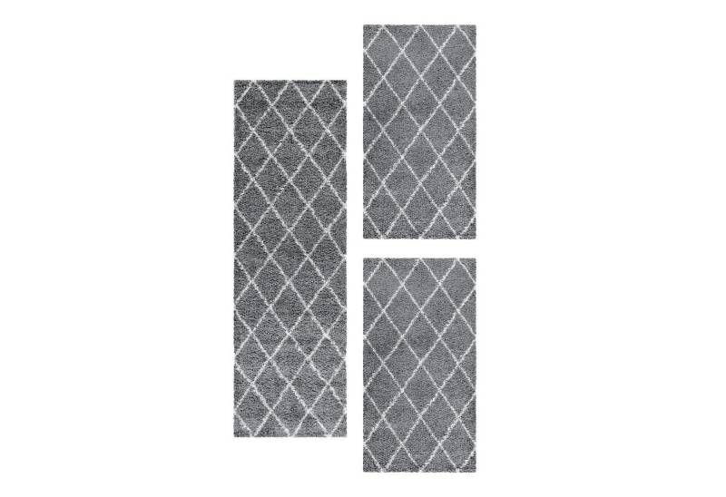 Carpettex Hochflor-Bettumrandung Geometrisch Design, Höhe 30 mm, (Bett-Set, 3-tlg., Bettvorlage), Schlafzimmer Teppich Bettumrandung Läufer Set 3 teilig von Carpettex