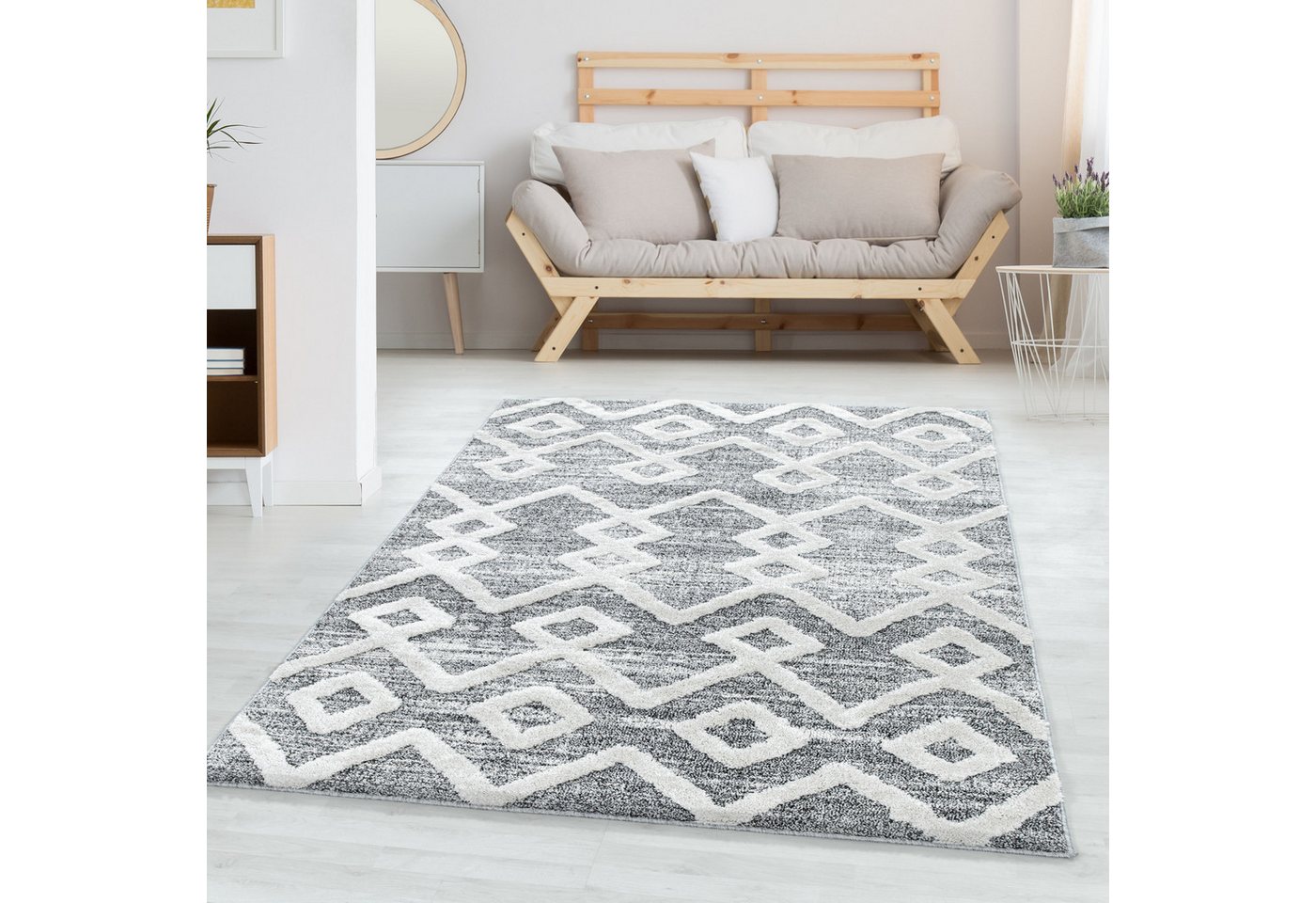 Hochflor-Teppich Boho-Design, Carpettex, Läufer, Höhe: 20 mm, Teppich Wohnzimmer Boho Design weich 3D Optik Skandinavische Stil von Carpettex