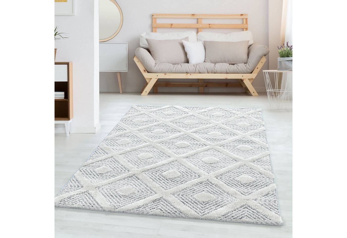 Hochflor-Teppich Geometrisch Design, Carpettex, Läufer, Höhe: 20 mm, Teppich Wohnzimmer Boho Design weich 3D Optik Skandinavische Stil von Carpettex