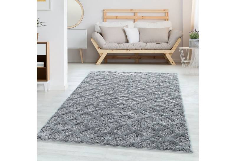 Carpettex Hochflor-Teppich Geometrisch Design, Rund, Höhe: 20 mm, Teppich Wohnzimmer Geometrisch Design 3D Optik Skandinavische Stil Carpettex Hochflor-Teppich Geometrisch Design, Rund, Höhe: 20 mm, Teppich Wohnzimmer Geometrisch Design 3D Optik Skandinavische Stil von Carpettex