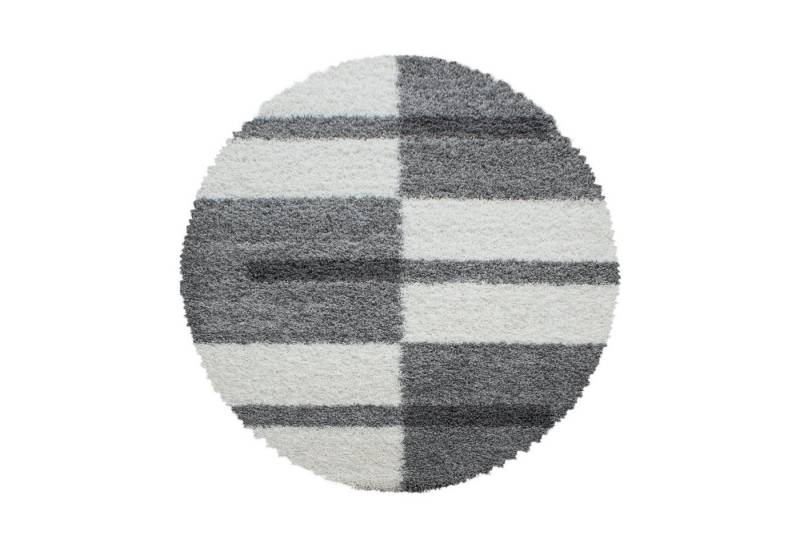 Carpettex Hochflor-Teppich Kariert Design, Rund, Höhe: 30 mm, Runder Teppich Kariert Design Teppich im Teppich Wohnzimmer Carpettex Hochflor-Teppich Kariert Design, Rund, Höhe: 30 mm, Runder Teppich Kariert Design Teppich im Teppich Wohnzimmer von Carpettex