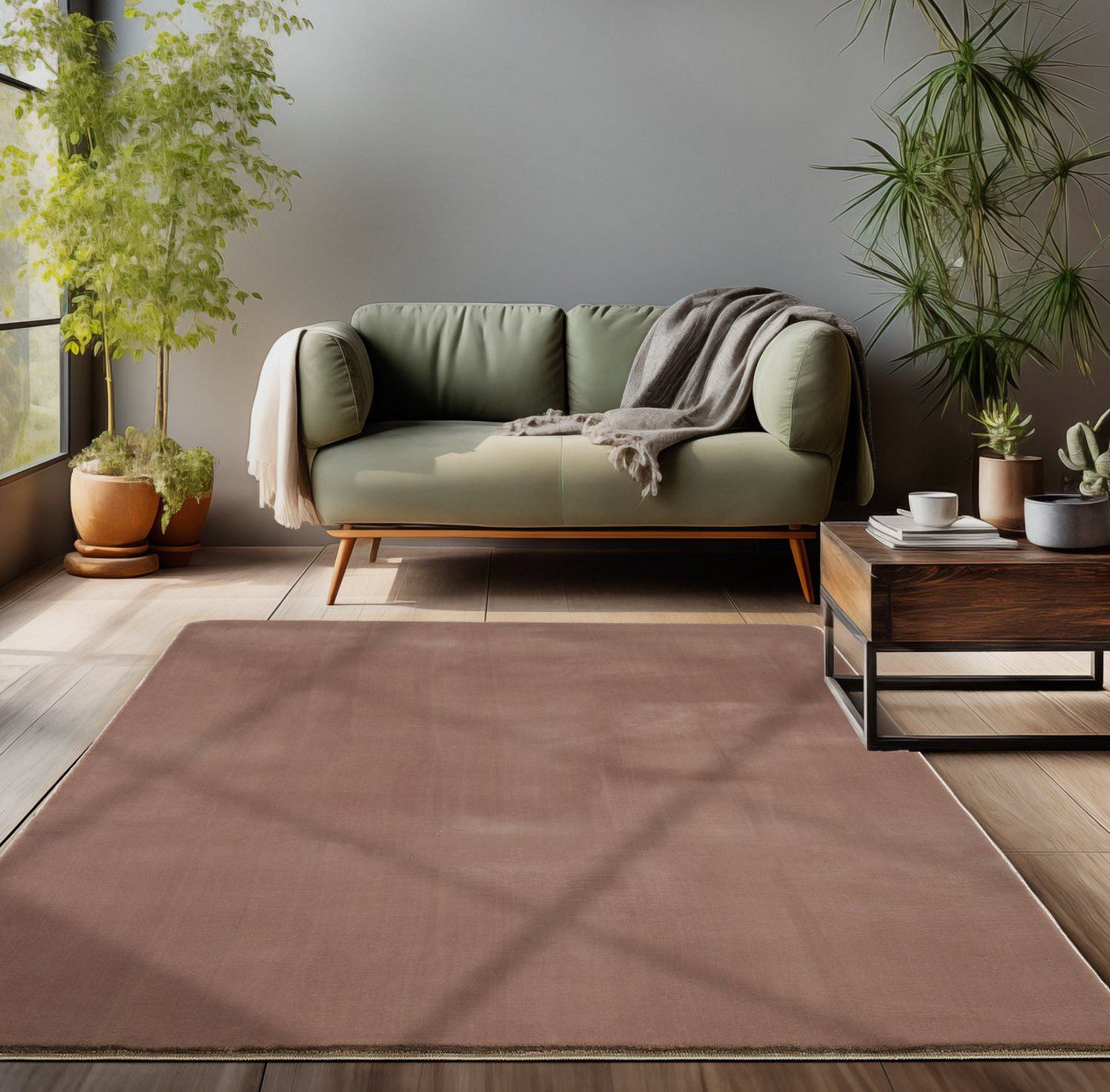 Carpettex Hochflor-Teppich Unicolor - Einfarbig, Rechteckig, Höhe: 13 mm, Flauschiger Teppich Wohnzimmer Einfarbig Soft Felloptik Anti-Rutsch Carpettex Hochflor-Teppich Unicolor - Einfarbig, Rechteckig, Höhe: 13 mm, Flauschiger Teppich Wohnzimmer Einfarbig Soft Felloptik Anti-Rutsch von Carpettex