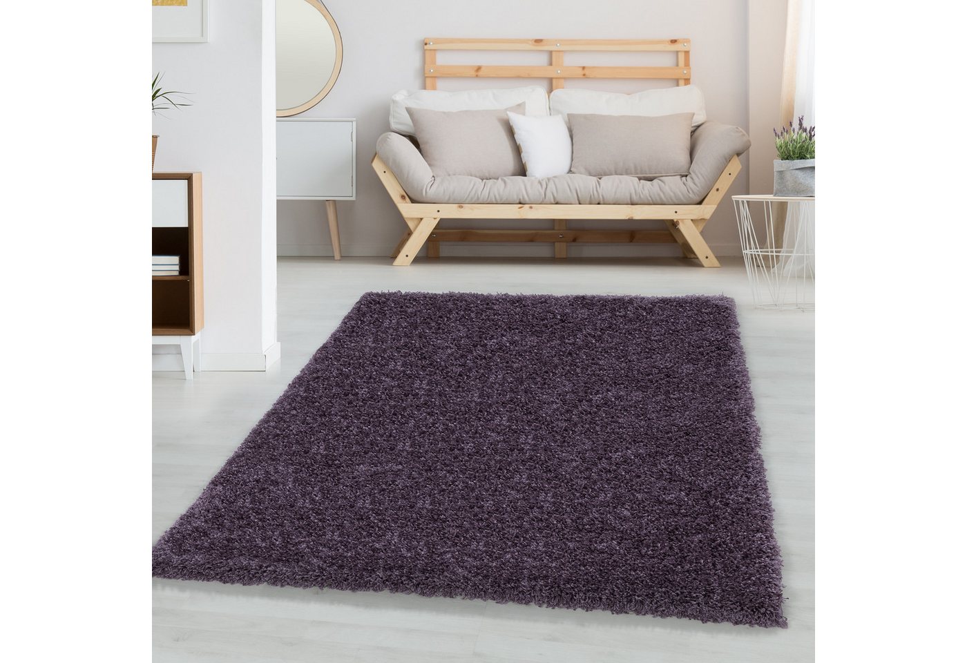 Hochflor-Teppich Unicolor - Einfarbig, Carpettex, Läufer, Höhe: 30 mm, Einfarbig Shaggy Teppich Wohnzimmer Langflor versch. farben und größen von Carpettex