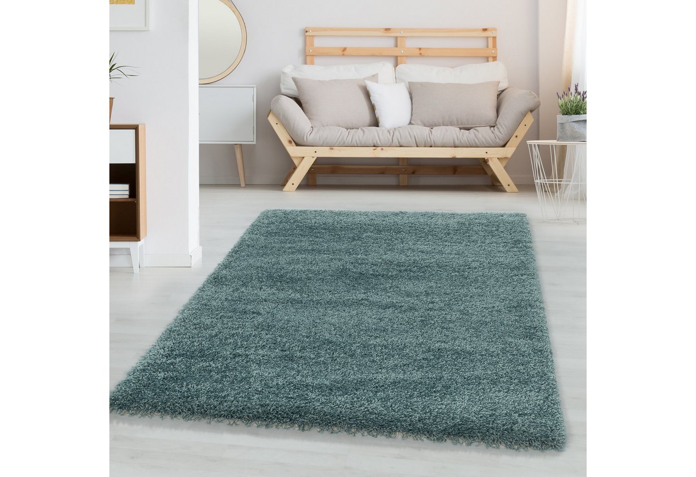 Hochflor-Teppich Unicolor - Einfarbig, Carpettex, Läufer, Höhe: 30 mm, Einfarbig Shaggy Teppich Wohnzimmer Langflor versch. farben und größen von Carpettex