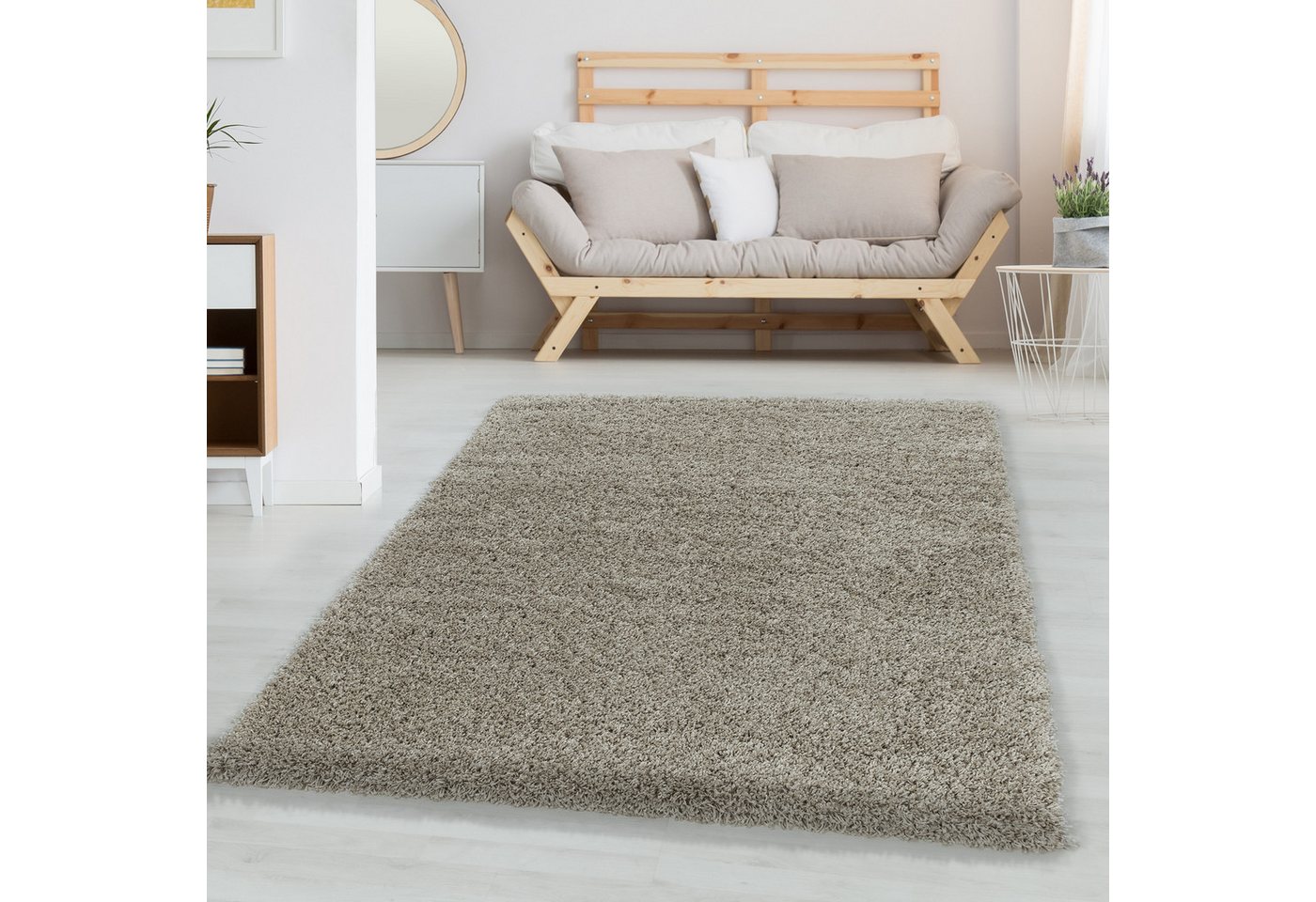 Hochflor-Teppich Unicolor - Einfarbig, Carpettex, Läufer, Höhe: 30 mm, Einfarbig Shaggy Teppich Wohnzimmer Langflor versch. farben und größen von Carpettex