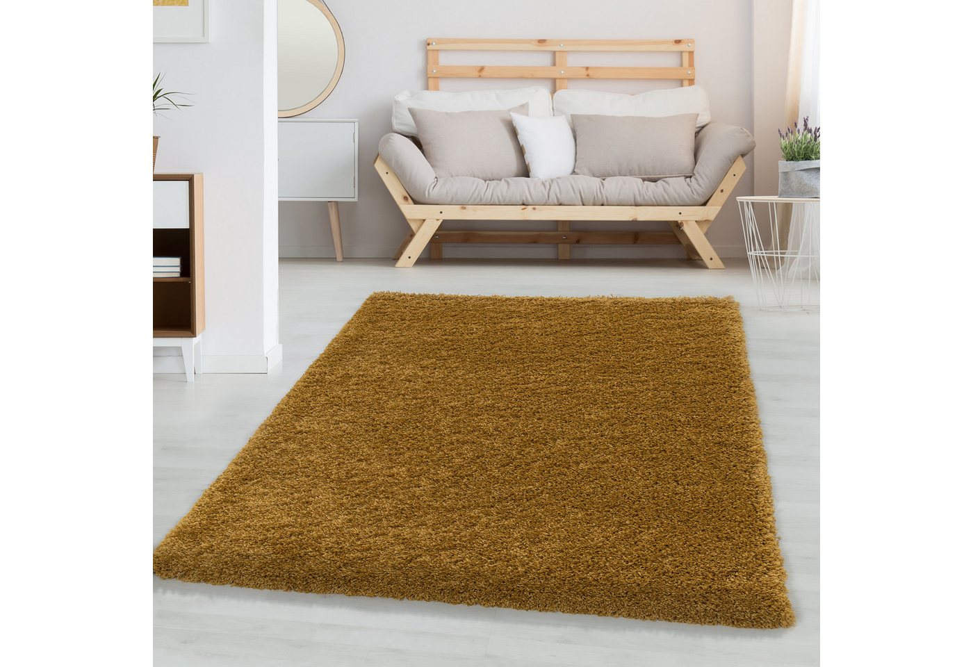 Hochflor-Teppich Unicolor - Einfarbig, Carpettex, Läufer, Höhe: 30 mm, Einfarbig Shaggy Teppich Wohnzimmer Langflor versch. farben und größen von Carpettex