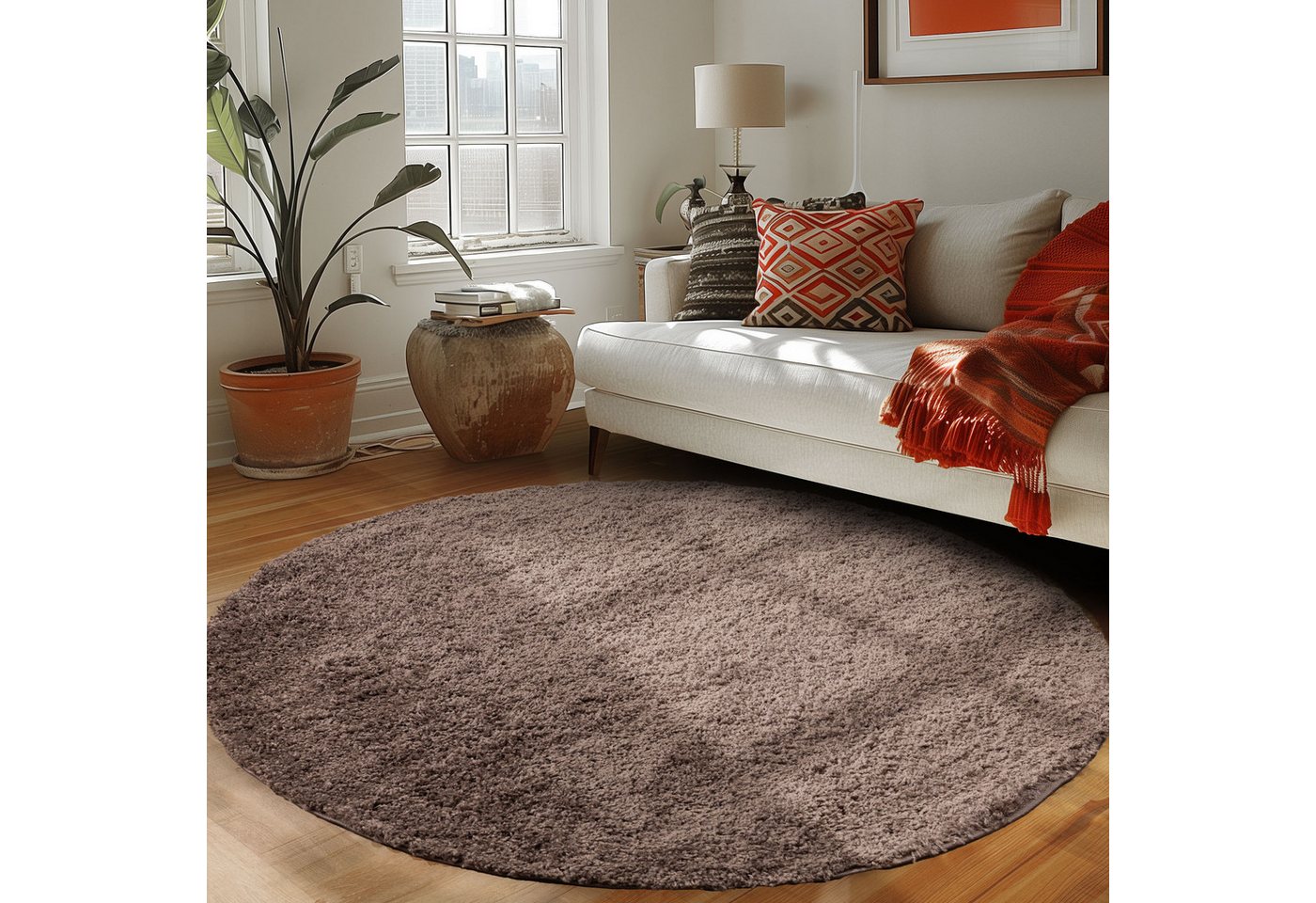 Hochflor-Teppich Unicolor - Einfarbig, Carpettex, Läufer, Höhe: 30 mm, Einfarbig Shaggy Teppich Wohnzimmer Langflor versch. farben und größen von Carpettex