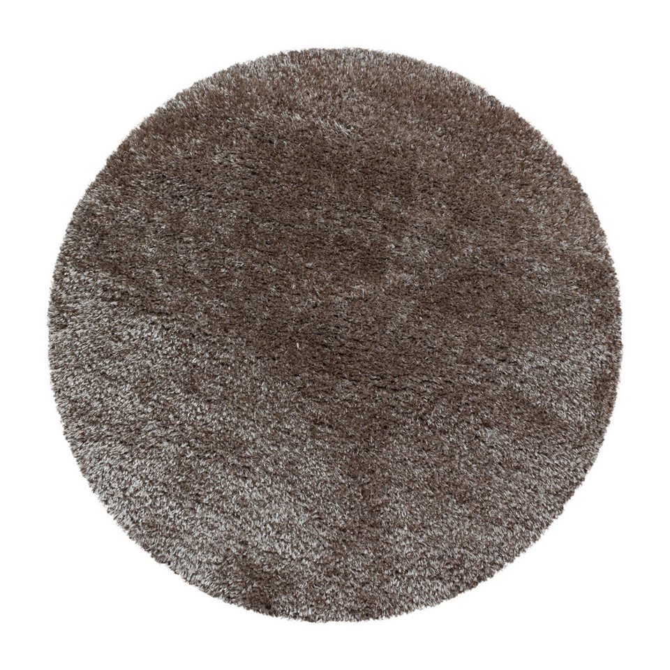 Hochflor-Teppich Unicolor - Einfarbig, Carpettex, Rund, Höhe: 50 mm, Runder Teppich Wohnzimmer Shaggy Einfarbig versch. farben und größen von Carpettex