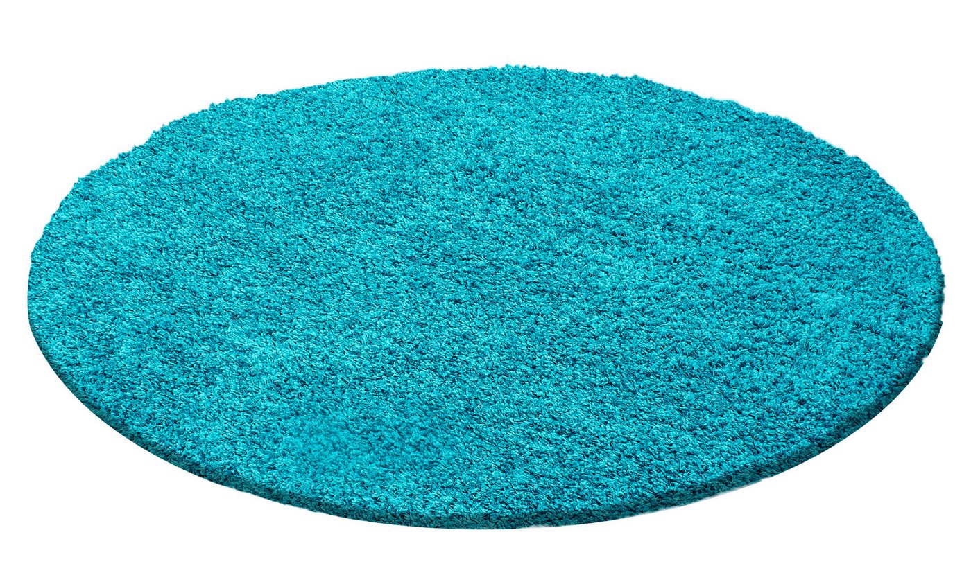 Hochflor-Teppich Unicolor - Einfarbig, Carpettex, Rund, Höhe: 50 mm, Teppich Einfarbig Shaggy 50 mm Florhöhe Langflor Teppich Wohnzimmer von Carpettex