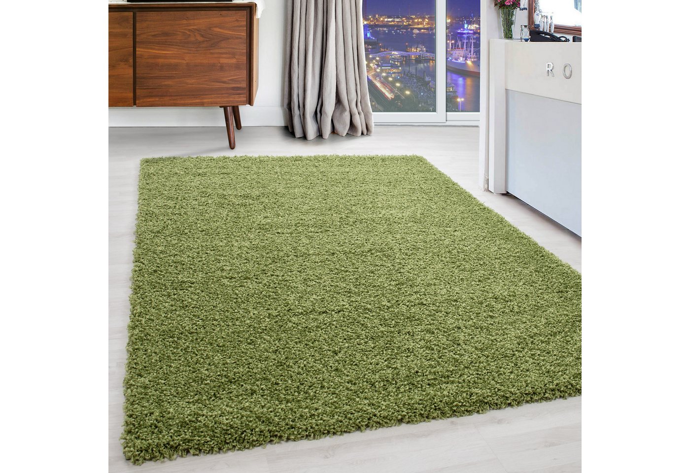 Hochflor-Teppich Unicolor - Einfarbig, Carpettex, Rund, Höhe: 50 mm, Teppich Einfarbig Shaggy 50 mm Florhöhe Langflor Teppich Wohnzimmer von Carpettex