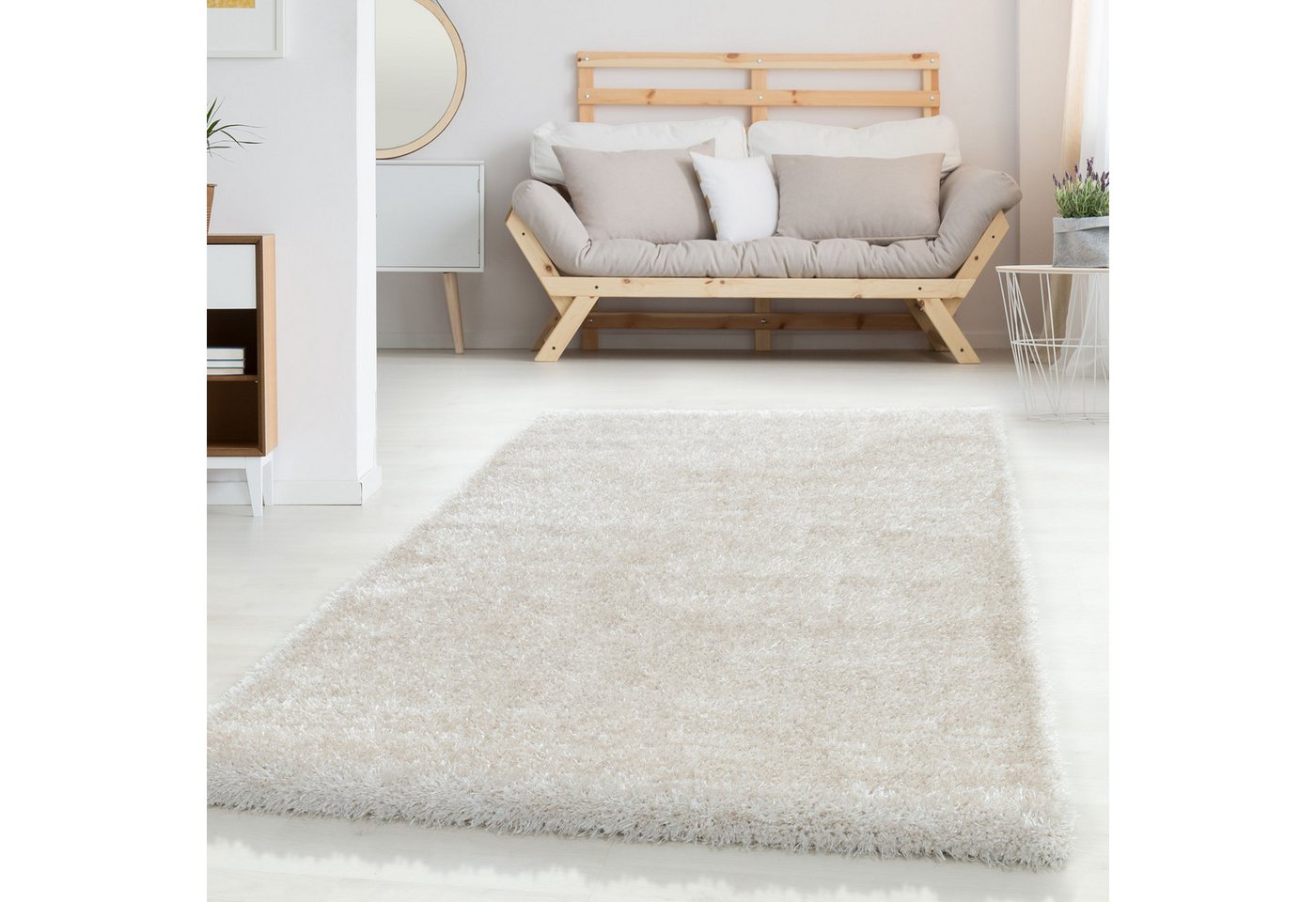 Carpettex Hochflor-Teppich Unicolor - Einfarbig, Rund, Höhe: 50 mm, Teppich Wohnzimmer Shaggy Einfarbig Flauschig versch. Far. und größ. Carpettex Hochflor-Teppich Unicolor - Einfarbig, Rund, Höhe: 50 mm, Teppich Wohnzimmer Shaggy Einfarbig Flauschig versch. Far. und größ. von Carpettex