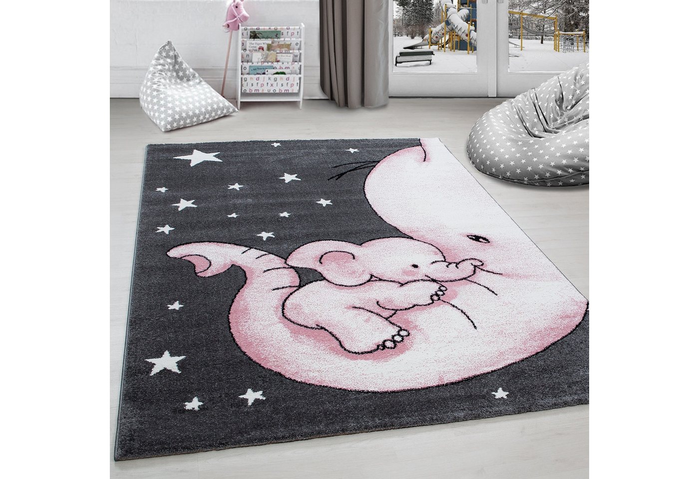 Kinderteppich Elefant-Design, Carpettex, Läufer, Höhe: 11 mm, Kinderteppich Elefant-Design Baby Teppich Kinderzimmer Pflegeleicht von Carpettex