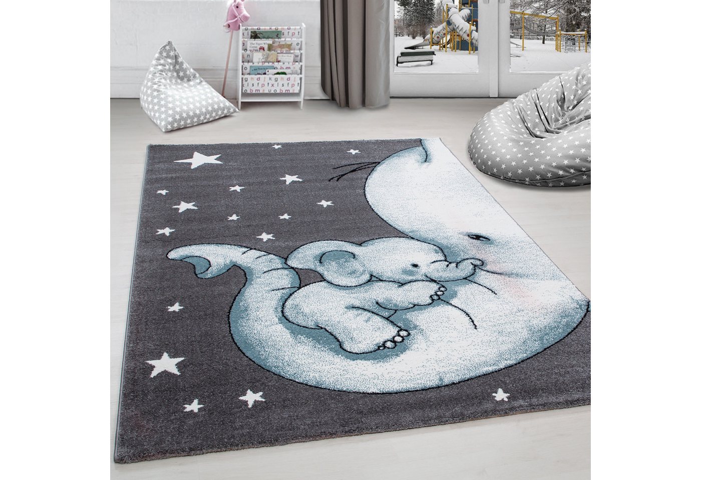 Kinderteppich Elefant-Design, Carpettex, Läufer, Höhe: 11 mm, Kinderteppich Elefant-Design Baby Teppich Kinderzimmer Pflegeleicht von Carpettex