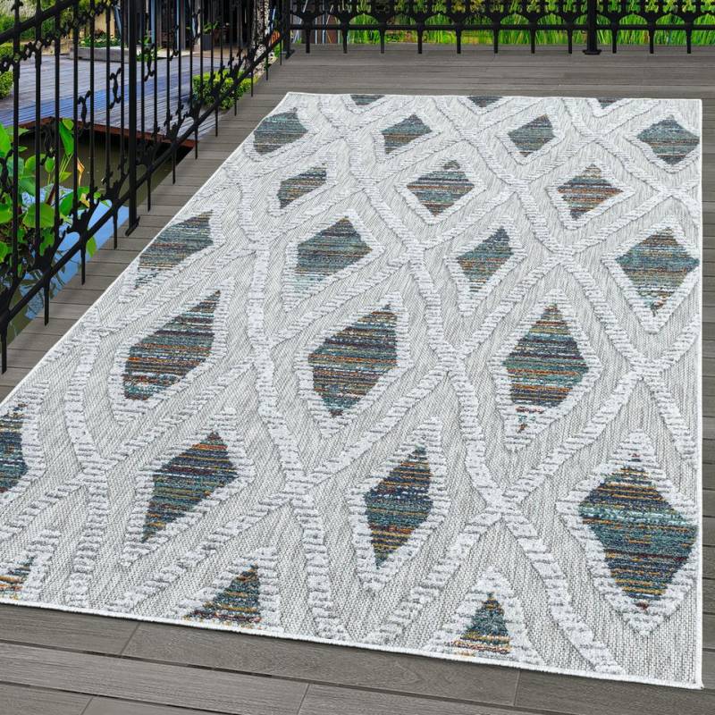 Carpettex Outdoorteppich Boho-Design, Läufer, Höhe: 10 mm, Outdoor Teppich Multifarbe 3D Boho Design für Küchen Balkon Terrasse von Carpettex