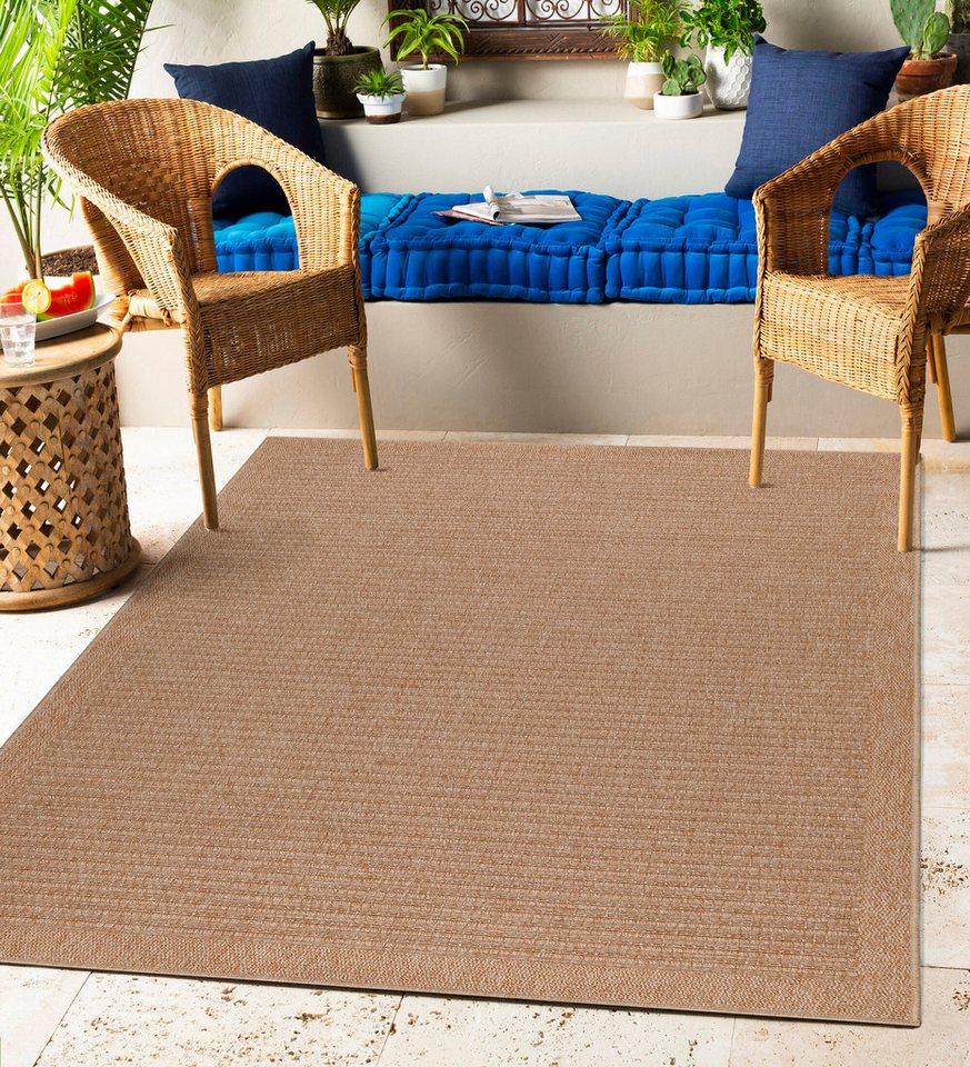 Outdoorteppich Vintage Design, Carpettex, Läufer, Höhe: 5 mm, Outdoor Teppich Vintage Design Natur Optik für Küche Balkon Terrasse von Carpettex