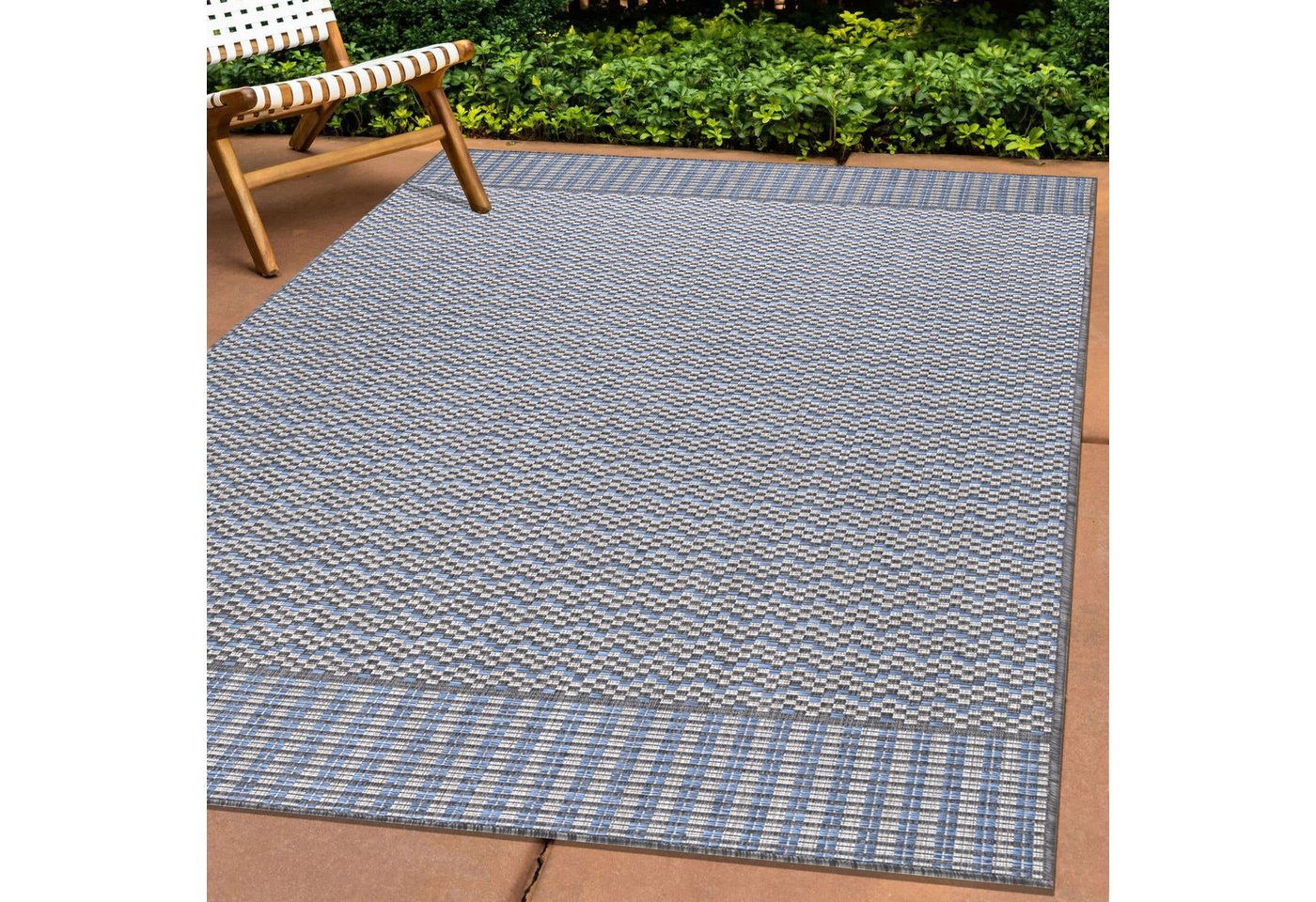 Outdoorteppich Vintage Design, Carpettex, Läufer, Höhe: 5 mm, Teppich Vintage Design Flachgewebe Küchenteppich Balkon Terrasse von Carpettex