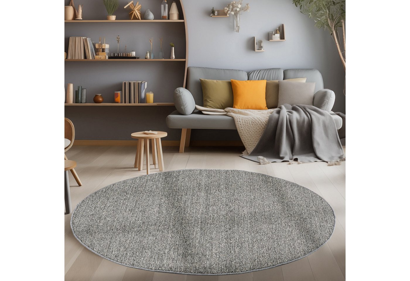 Carpettex Schlingenteppich Unicolor, Rund, Höhe: 7 mm, Schlingenteppich Schlafzimmer Einfarbig Meliert Design Carpettex Schlingenteppich Unicolor, Rund, Höhe: 7 mm, Schlingenteppich Schlafzimmer Einfarbig Meliert Design von Carpettex