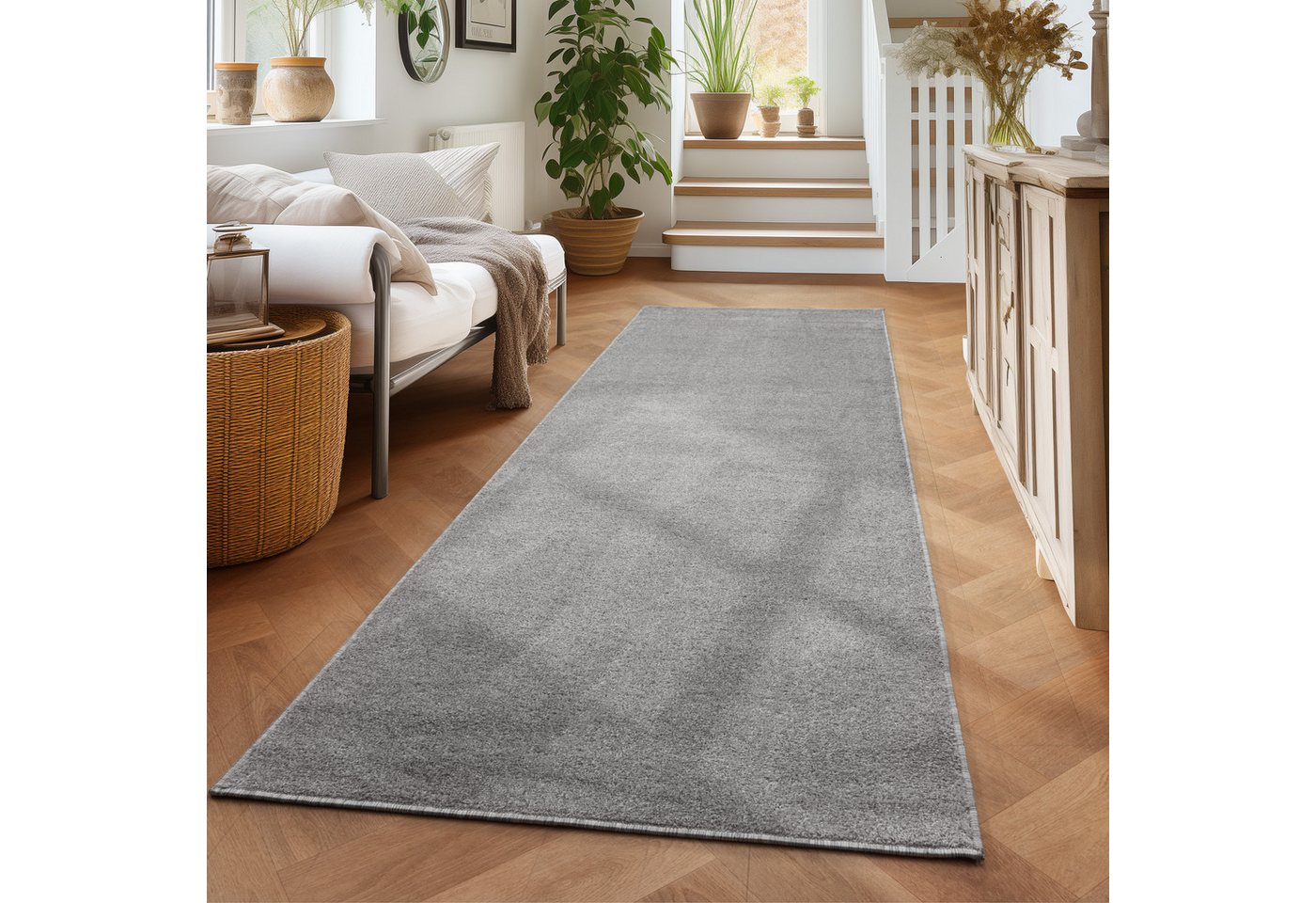 Veloursteppich Unicolor - Einfarbig, Carpettex, Läufer, Höhe: 11 mm, Einfarbig Kurzflor Teppich Wohnzimmer verschiedene farben und größen von Carpettex