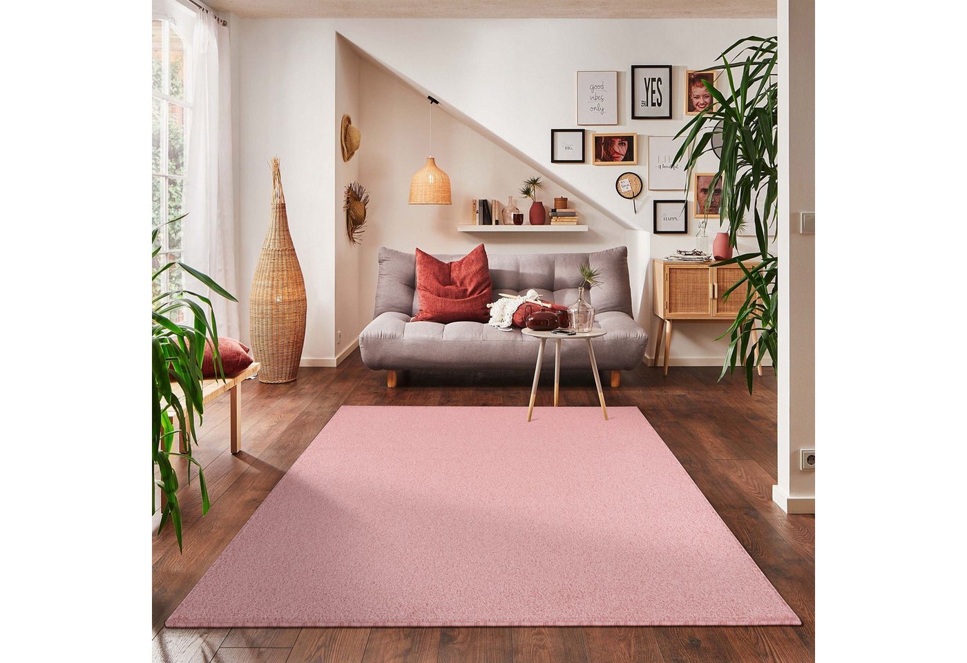 Veloursteppich Unicolor - Einfarbig, Carpettex, Läufer, Höhe: 11 mm, Einfarbig Kurzflor Teppich Wohnzimmer verschiedene farben und größen von Carpettex