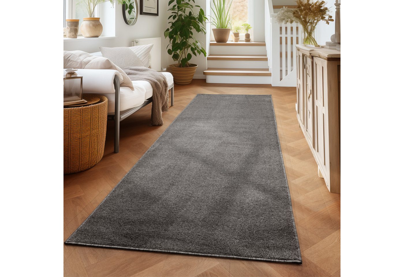 Veloursteppich Unicolor - Einfarbig, Carpettex, Läufer, Höhe: 11 mm, Einfarbig Kurzflor Teppich Wohnzimmer verschiedene farben und größen von Carpettex