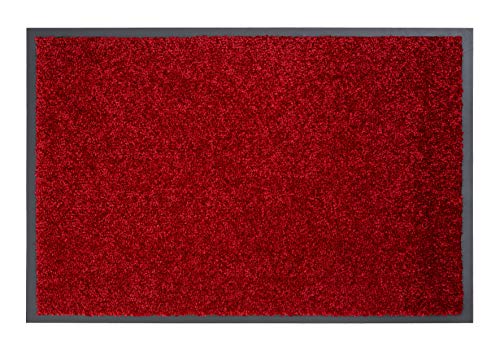 Carpido strapazierfähige Schmutzfangmatte Clara – rutschfeste Türmatte – Fußmatten für den Innenbereich – Eingangsmatte – Vorleger (rot, 80x120cm) von Carpido