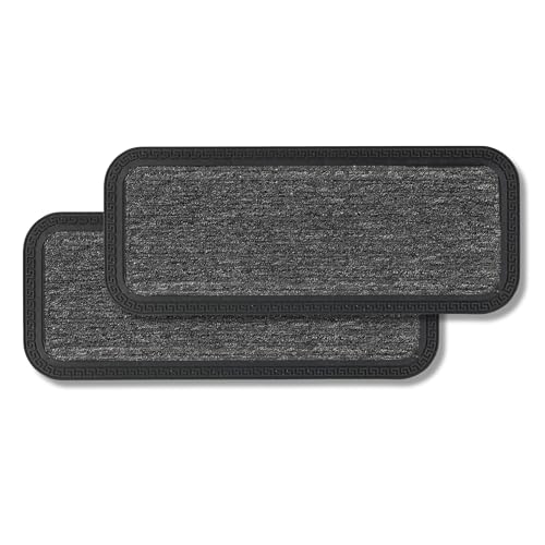 Carpido Fußmatte Außen & Innen - 2er Set 25x60 cm - Grau Linien - Sauberlauf Türmatte rutschfest - Schmutzfangmatte strapazierfähig - Fussmatte aussen Stufen Carpido Fußmatte Außen & Innen - 2er Set 25x60 cm - Grau Linien - Sauberlauf Türmatte rutschfest - Schmutzfangmatte strapazierfähig - Fussmatte aussen Stufen von Carpido