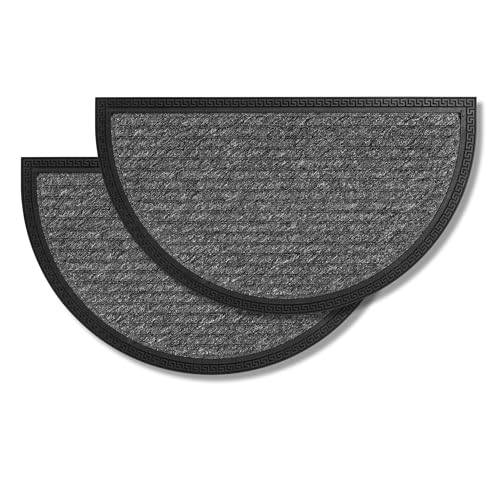 Carpido Fußmatte Außen & Innen - 2er Set 40x70 cm - Grau Linien halbrund - Türmatte rutschfest - Schmutzfangmatte strapazierfähig - Fussmatte aussen Stufen Carpido Fußmatte Außen & Innen - 2er Set 40x70 cm - Grau Linien halbrund - Türmatte rutschfest - Schmutzfangmatte strapazierfähig - Fussmatte aussen Stufen von Carpido