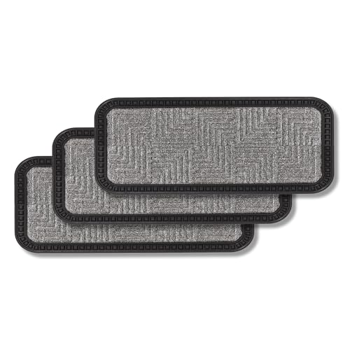 Carpido Fußmatte Außen & Innen - 3er Set 25x60 cm - Silber Muster - Sauberlauf Türmatte rutschfest - Schmutzfangmatte strapazierfähig - Fussmatte aussen Stufen Carpido Fußmatte Außen & Innen - 3er Set 25x60 cm - Silber Muster - Sauberlauf Türmatte rutschfest - Schmutzfangmatte strapazierfähig - Fussmatte aussen Stufen von Carpido