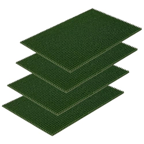 Wetterfeste Fußmatte Garten - Grün 4er Set 40 x 60 cm - Schmutzfangmatte außen - Fussmatte leicht zu reinigen - Türmatte Plastik Borsten 2 cm hoch von Carpido