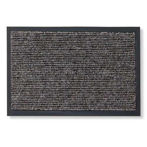 Carpido Fußmatte innen - rutschfeste Türmatte für Eingangsbereich - Sauberlauf wasserabweisend - Pflegeleichte Schmutzfangmatte 40 x 60 cm beige von Carpido