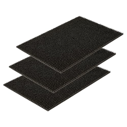 Wetterfeste Fußmatte Garten - Schwarz 3er Set 40x60 cm - Schmutzfangmatte außen - Fussmatte leicht zu reinigen - Türmatte Plastik Borsten 1,4 cm hoch von Carpido