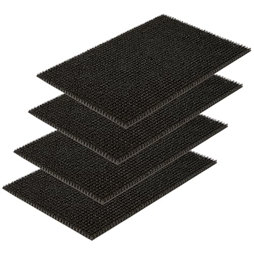 Wetterfeste Fußmatte Garten - Schwarz 4er Set 40x60 cm - Schmutzfangmatte außen - Fussmatte leicht zu reinigen - Türmatte Plastik Borsten 1,4 cm hoch von Carpido